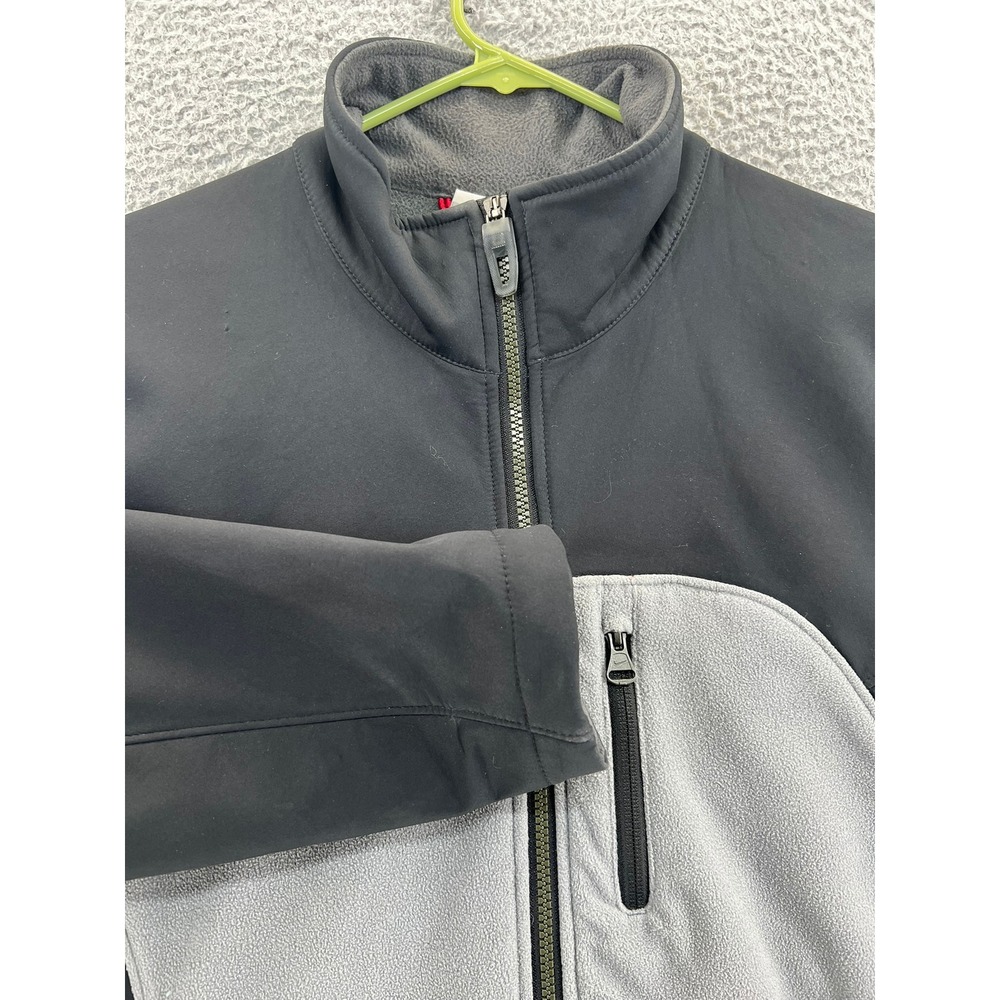 Vintage Nike Y2K Men's Fleece Jacket Black‎ Grey Colorblock Full Zip Medium